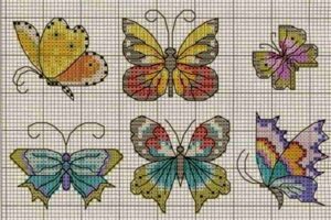 Encantadoras borboletas em ponto cruz para enfeitar sua casa