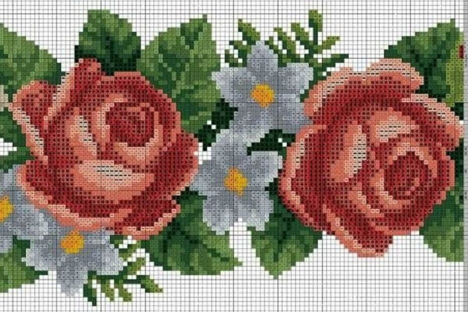 Conheça 6 lindos gráficos de rosas em ponto cruz