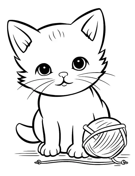 Desenho de gato realista para colorir