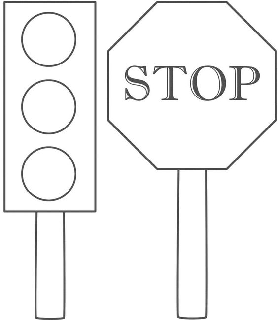 Desenho de Semáforo para Colorir: Aprenda Sobre as Cores do Trânsito