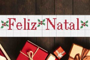 Feliz natal em ponto cruz