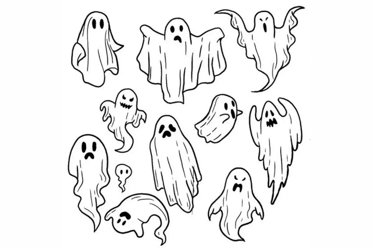 Desenho de fantasma de halloween para artesanato de halloween