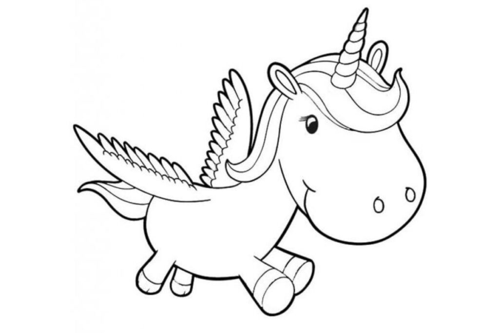 Desenho colorir unicornio