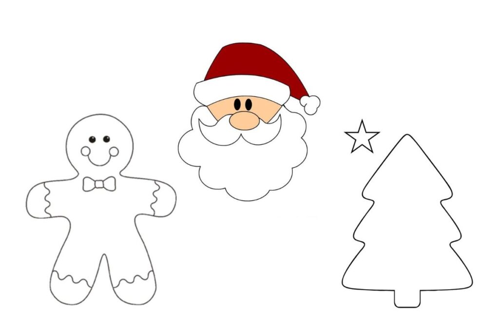 Molde de Enfeites de Natal em Feltro Para Imprimir e Recortar