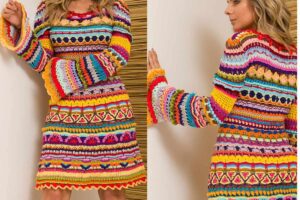 Receita de Vestido de Crochê Colorido: Um Passo a Passo