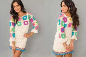 Vestido de Crochê Havaí: Uma Peça Tropical Charmosa