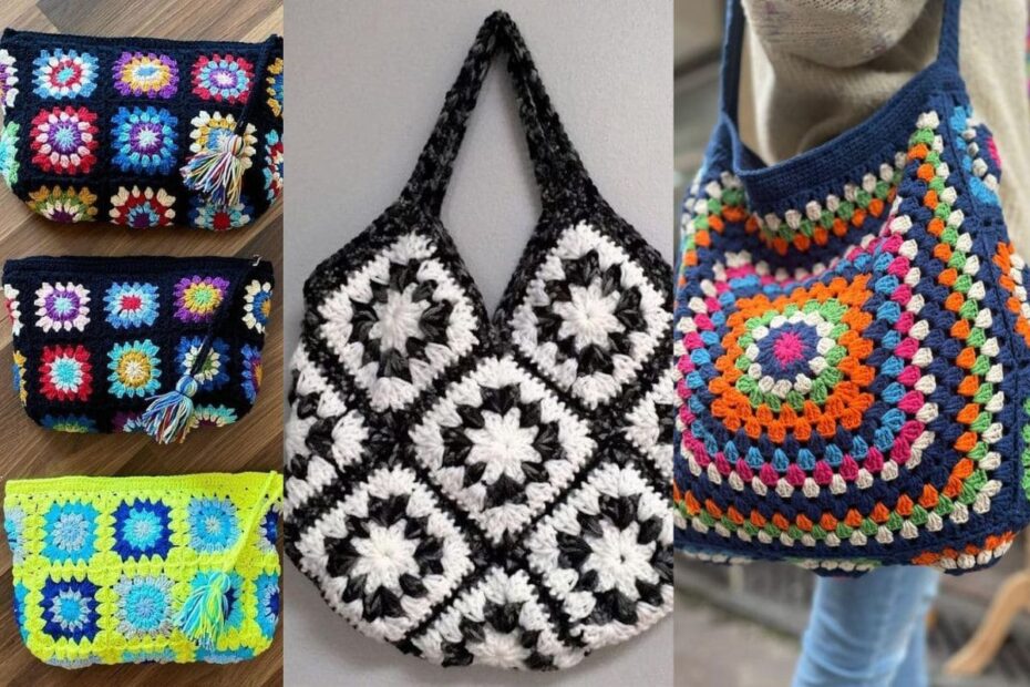 12 Lindas Bolsas de Crochê com Squares: Venha Conferir!