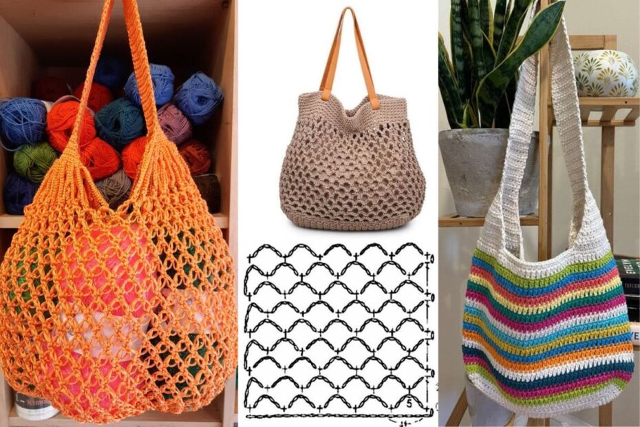 Bolsas em Crochê Simples Porém Muito Elegantes