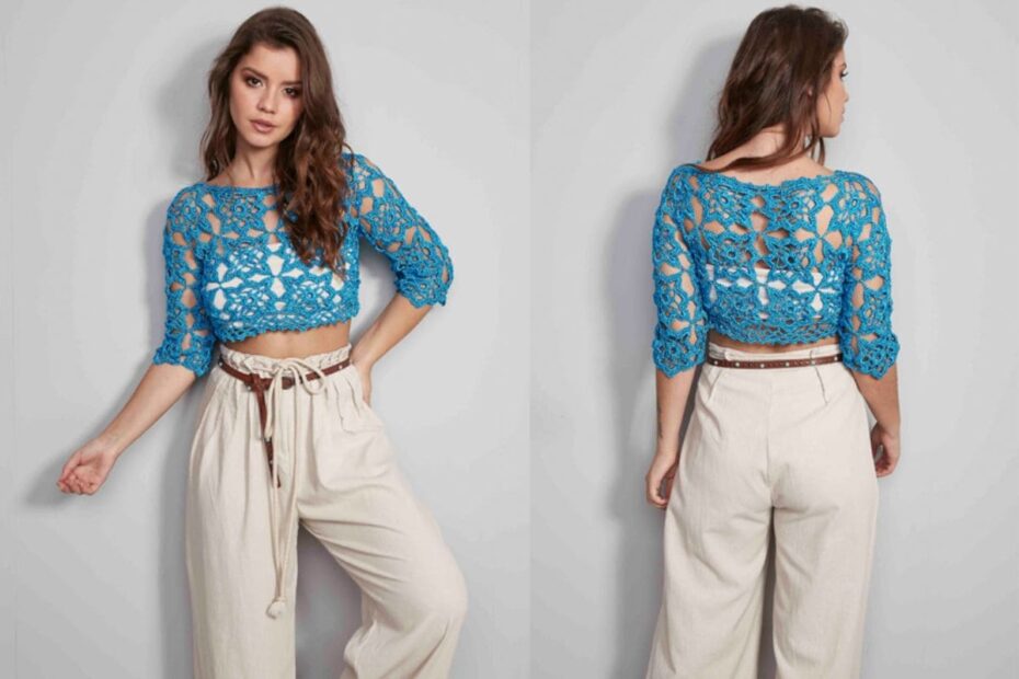 Cropped de Crochê Azul Encanto Slim: Desvendando a Elegância