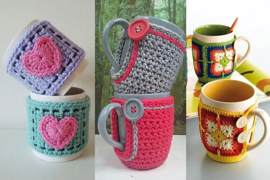 capas de crochê para canecas