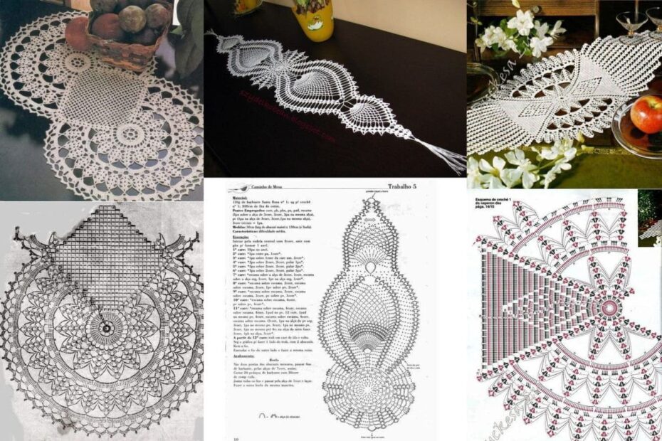 Gráficos Caminhos de Mesa em Crochê: Muito Elegantes