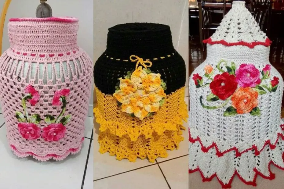 lindas capas de botijão em crochê