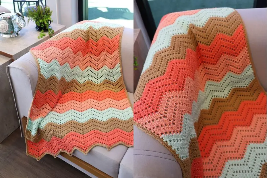 Venha Admirar a Beleza da Manta em Crochê Maxcolor Chevron