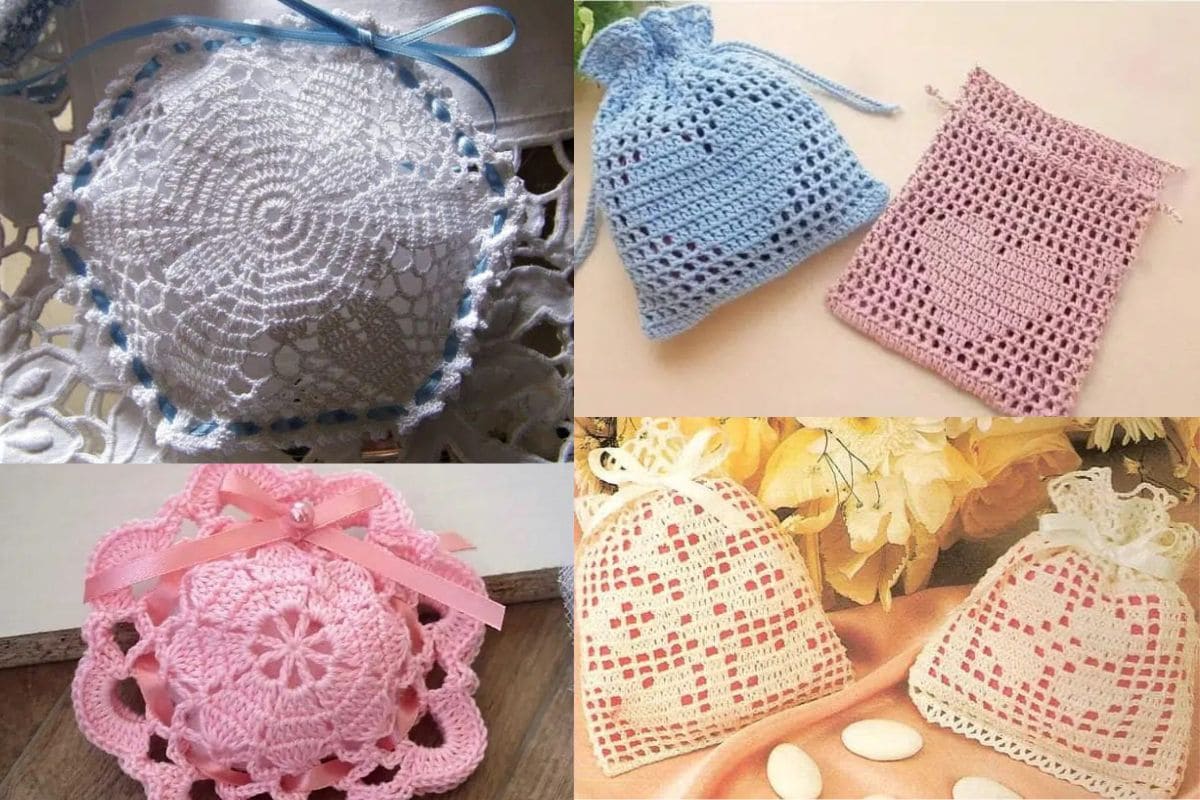 Porta Lembrancinhas em Crochê com Gráficos para o Dia das Mães
