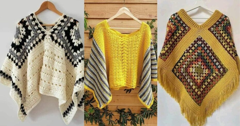 Do Casual ao Chic: Ponchos de Crochê Elegantes