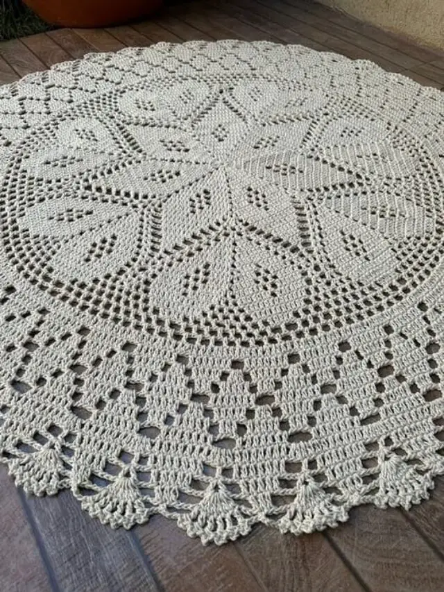 Transforme seu Espaço com um Tapete de Crochê Redondo Grande