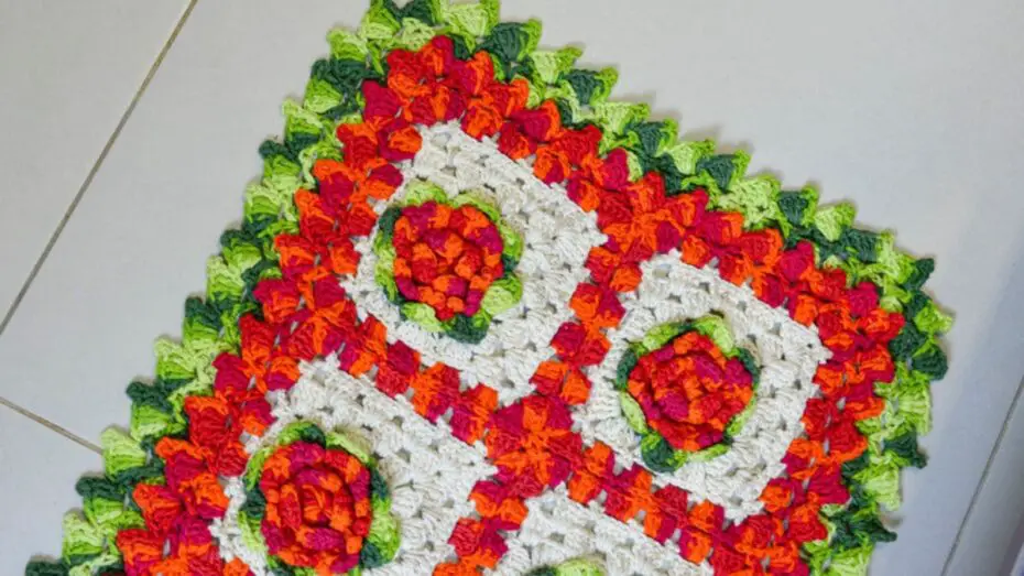 Lindo tapete para banheiro de crochê para o seu verão