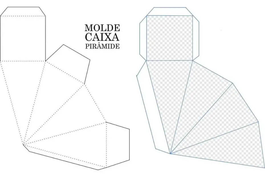 Como o molde caixa pirâmide PNG facilita projetos encantadores