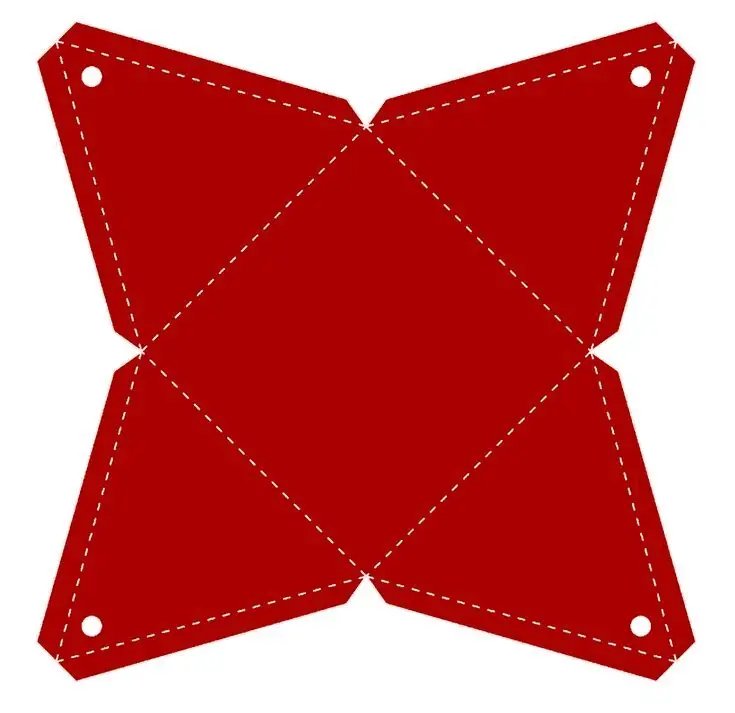 Molde caixa pirâmide na cor vermelho